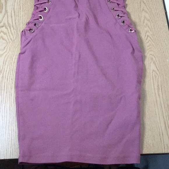 B7 New Womens Iris Lace Up Dress Mauve Dusty Rose Size Small - Picture 3 of 5